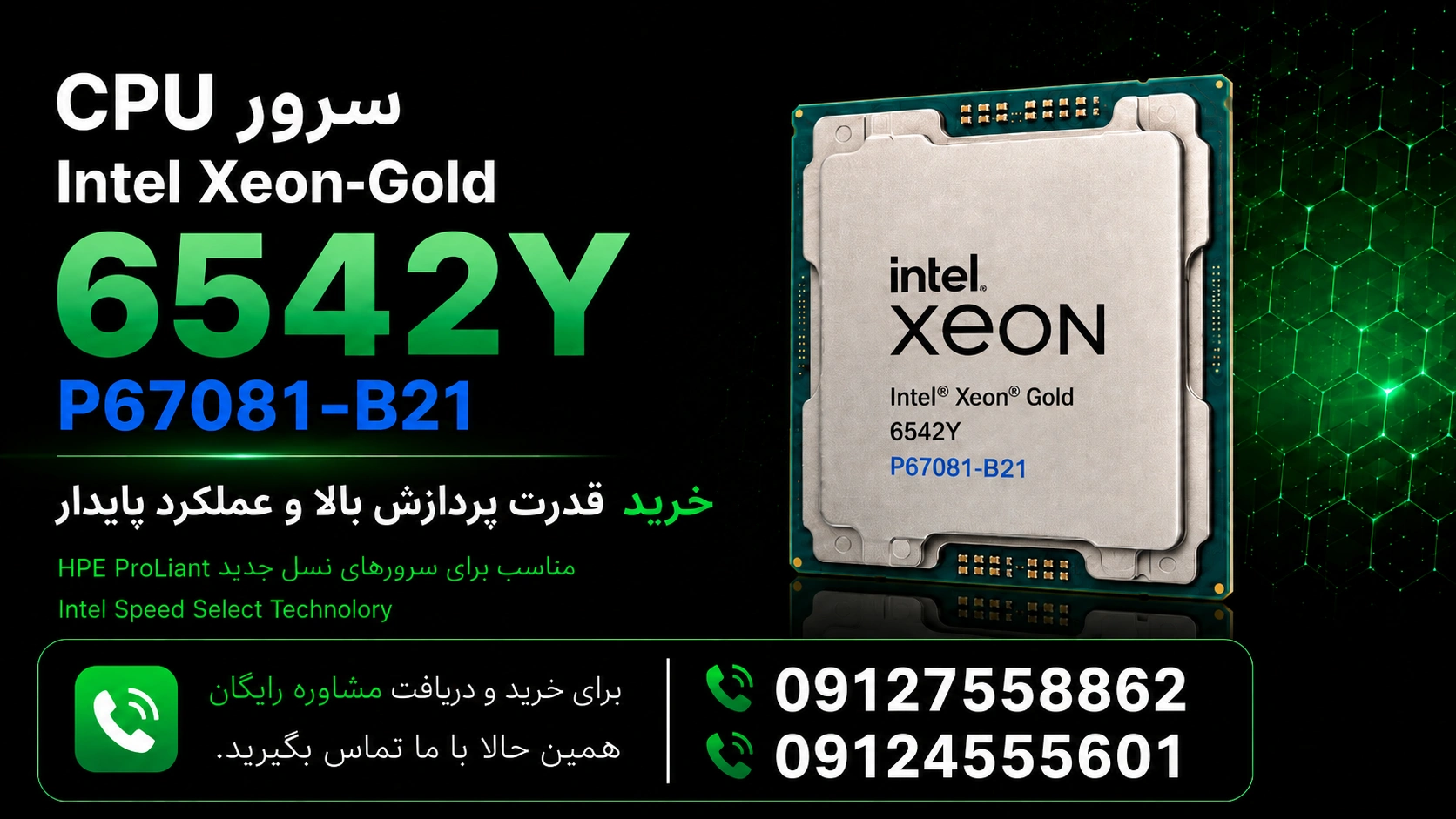 سی پی یو سرور Intel Xeon-Gold 6542Y P67081-B21