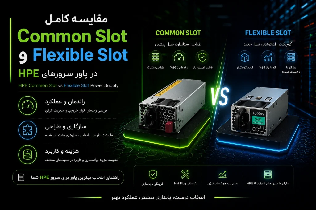 راهنمای خرید پاور سرور HPE؛ تفاوت Common Slot و Flexible Slot